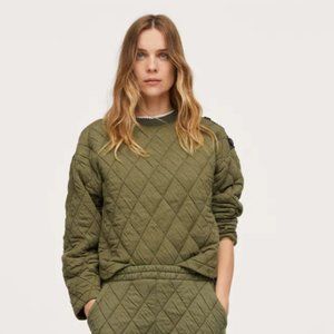 Mango Quilted Button Sweatshirt